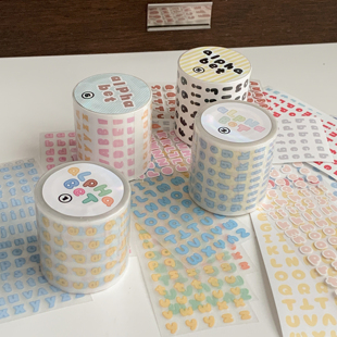 (现货)栗栗斯原创 描边字 字母系列贴纸卷