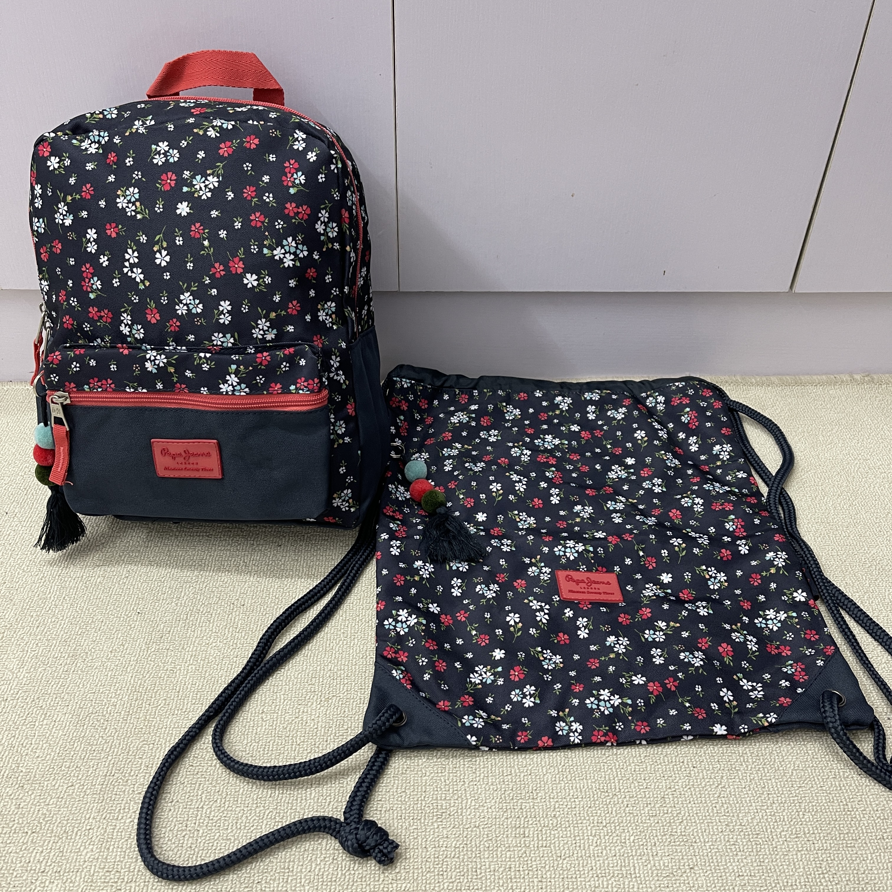 外贸出口 英国pepe jeans 双肩背包抽绳背包多功能外出旅游小挎包