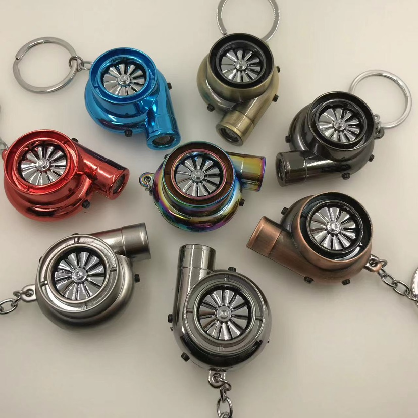 DM电动带灯涡轮钥匙扣挂件TURBO增压钥匙链挂饰创意个性USB钥匙扣