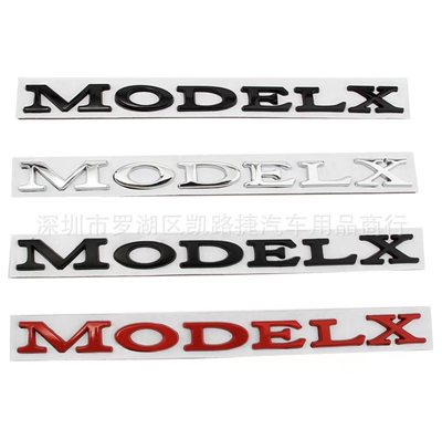 适用于特斯拉MODELX金属车标ModeL X 改装英文字母尾门车贴后尾标