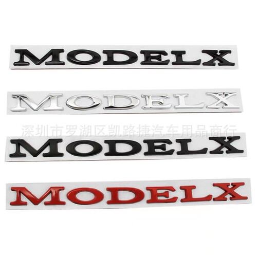 适用于特斯拉MODELX金属车标ModeL X 改装英文字母尾门车贴后尾标