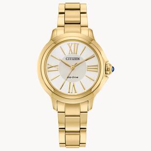 代购Citizen西铁城女士腕表夜光日期计时光能金属钢带防水