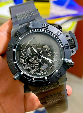 Invicta Subaqua Chronograph 石英表黑色锦鲤表盘男士手表代购