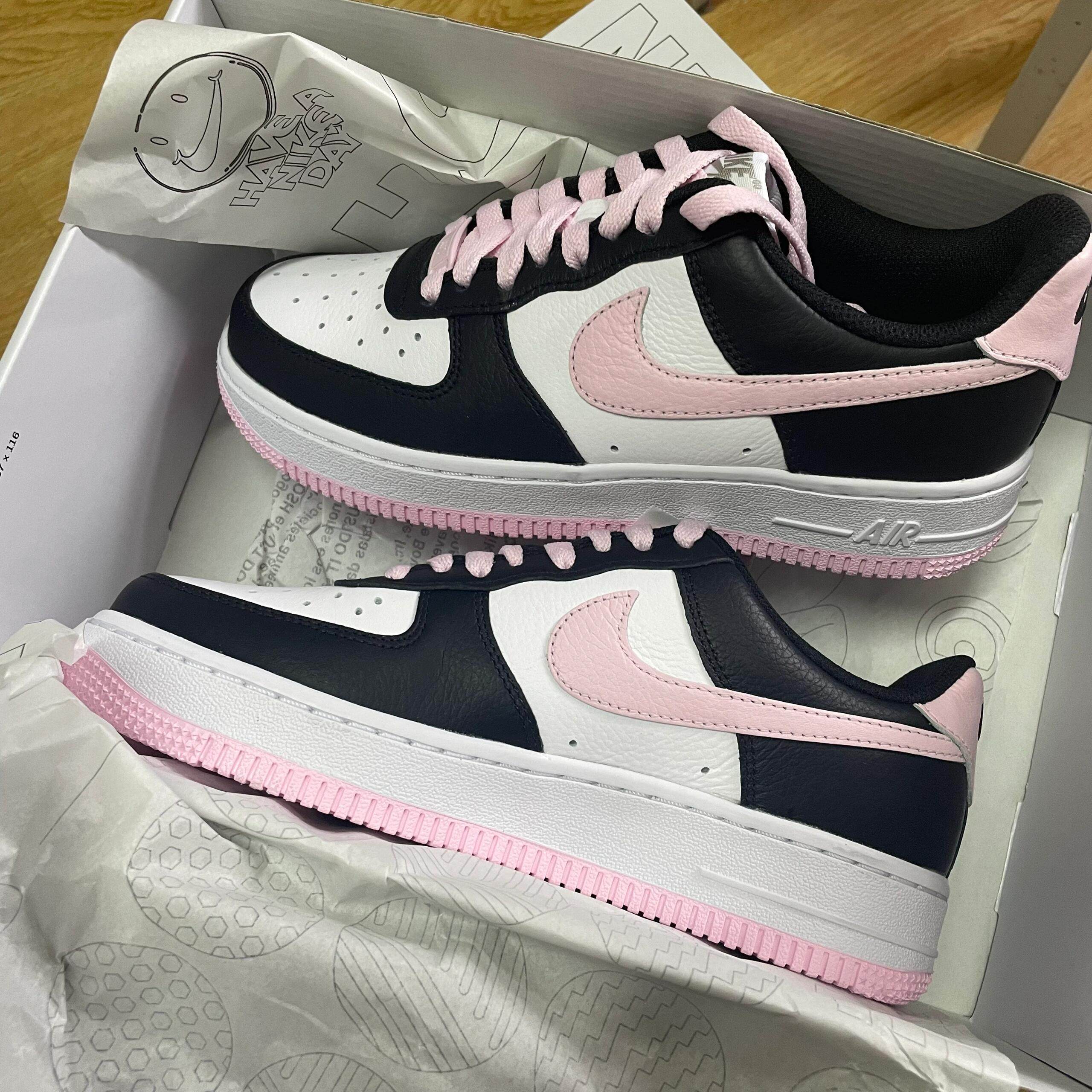 代购Nike Air Force 1 耐克空军一号AF1低帮板鞋男女通用黑粉白