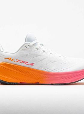 代购Altra女士跑步鞋轻量缓震透气网布宽楦设计流畅滚动白色橙色