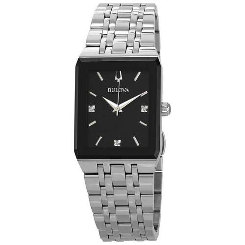 海外代购BULOVA/宝路华男士手表欧美腕表镶钻时标生活防水不锈钢