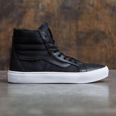 代购VANS男士高帮板鞋耐磨鞋底防滑设计舒适缓震日常穿着黑色