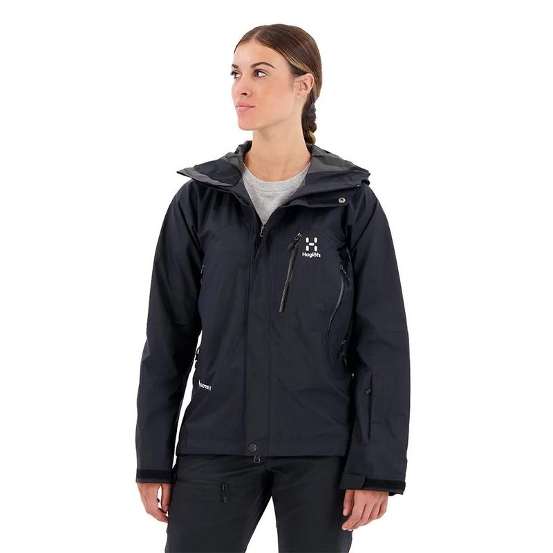 代购HAGLOFS女士冲锋衣防水防风透气户外外套连帽长袖硬壳外套