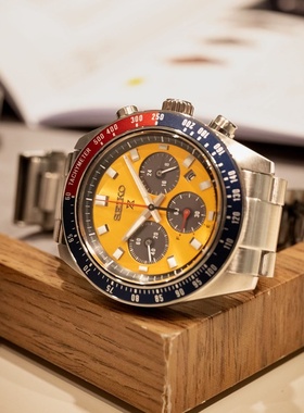 代购Seiko精工 Prospex Speedtimer 黄色表盘复古太阳能手表男 S