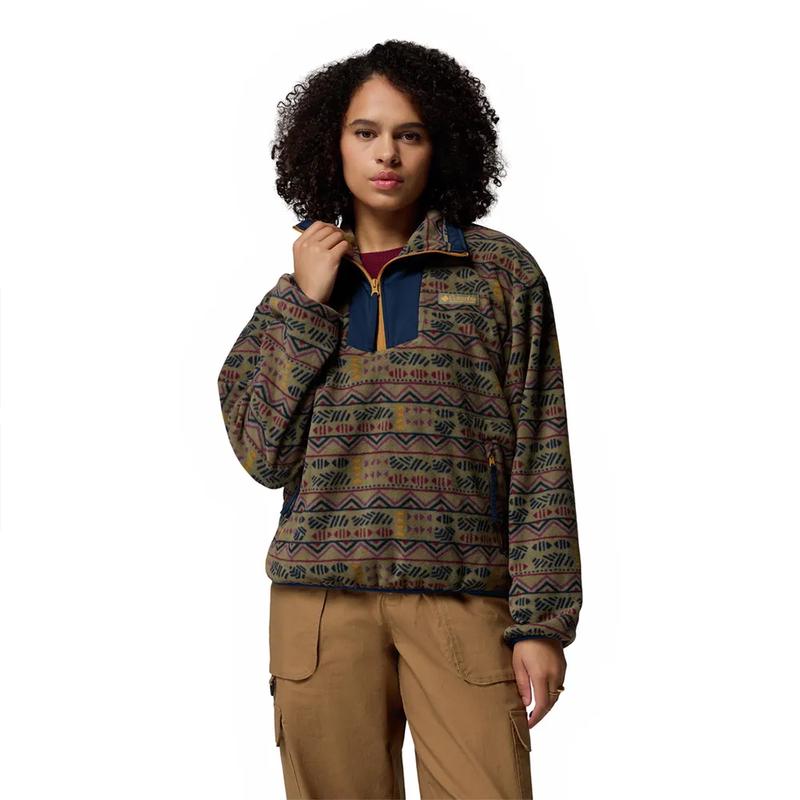 Columbia哥伦比亚女士抓绒衣保暖透气舒适户外上衣半拉链无帽