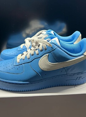 Nike耐克空军一号AF1蓝色diy可刻字男女情侣鞋低帮运动休闲板鞋