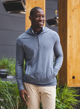 代购KJUS男士高尔夫卫衣 Inverness 柔软舒适运动休闲棉质灰色连