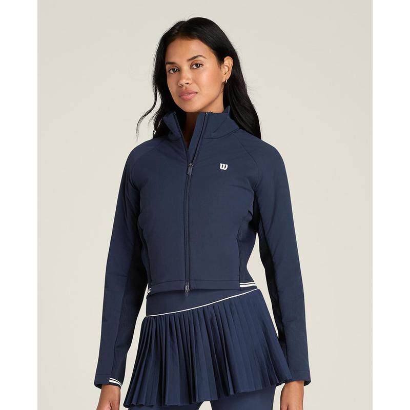 代购Wilson威尔胜女士运动夹克保暖透气轻便抗摩擦深蓝色