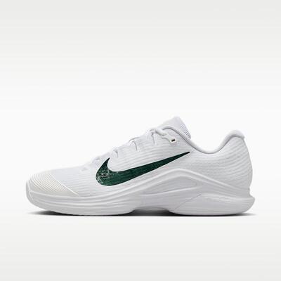 海外代购Nike/耐克男士网球鞋缓震响应灵敏轻量化白绿配色硬地