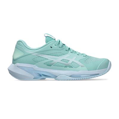 海外代购Asics/亚瑟士女士网球鞋红土适配防滑抓地薄荷绿