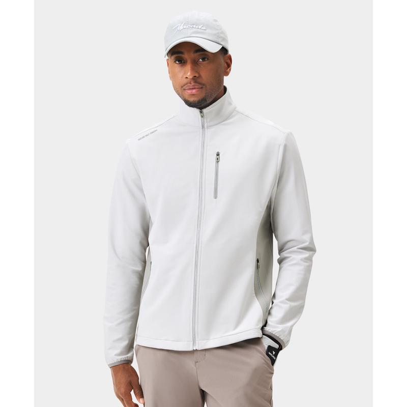 代购MACADE运动夹克男士透气防水保暖灵活白色立领拉链设计口袋