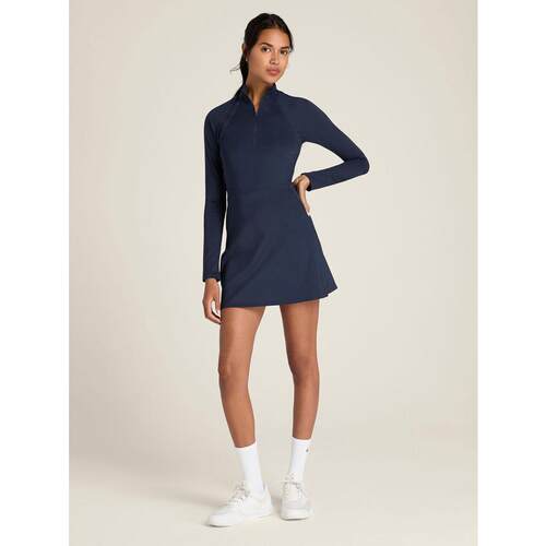 代购Wilson威尔胜女士运动裙吸湿排汗可拆卸袖套四分之一拉链