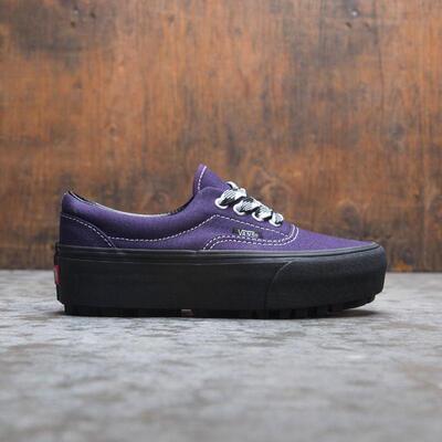 代购VANS女士滑板鞋增高耐磨舒适缓震防滑紫色厚底帆布鞋面
