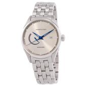 代购 腕表自动日期夜光防水钢带金属蓝针银色商务 HAMILTON男士