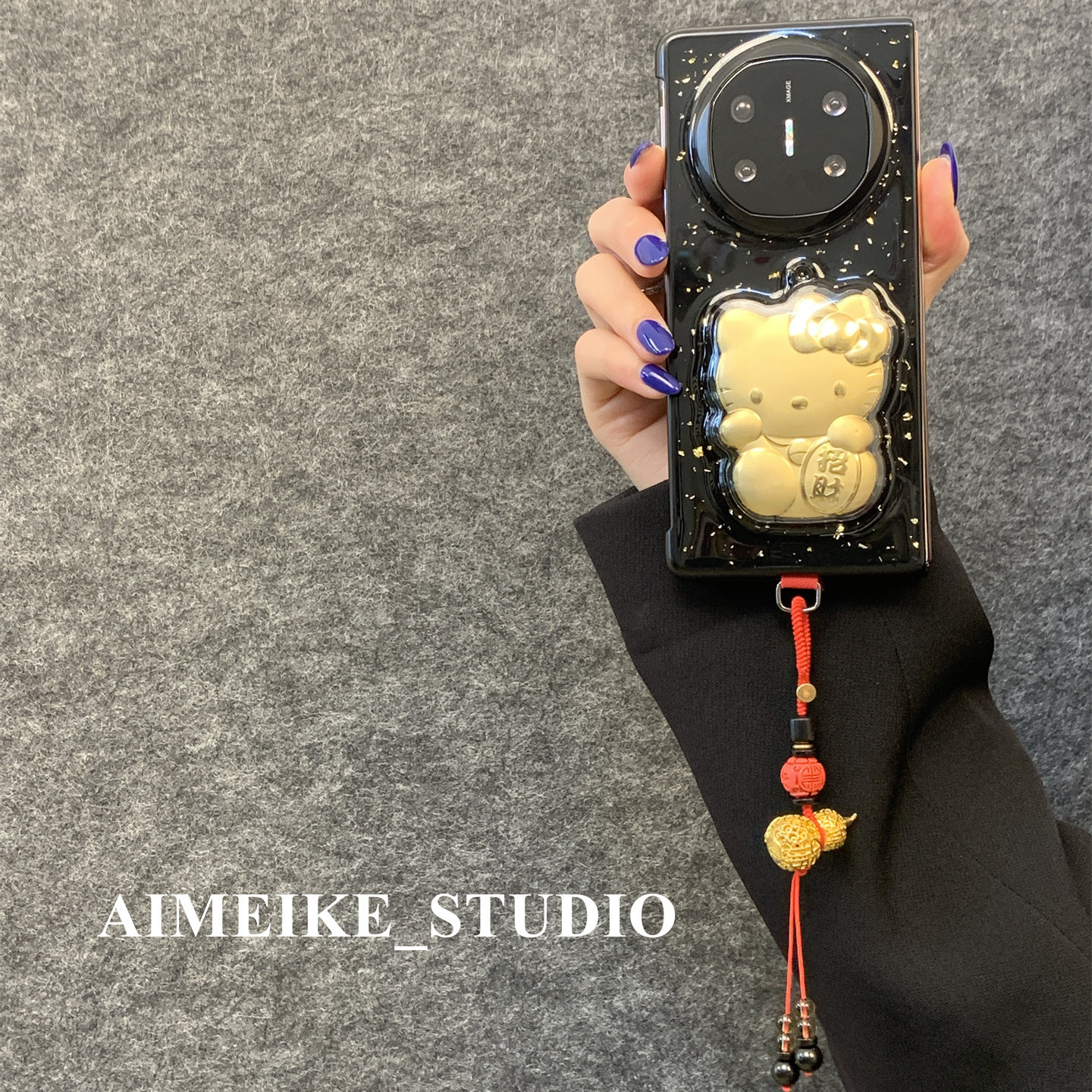 适用于华为手机壳折叠屏滴胶金箔