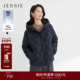 新款 JESSIE菱格纹绗缝羽绒服女士90鸭绒轻薄款 连帽外套2025年冬季