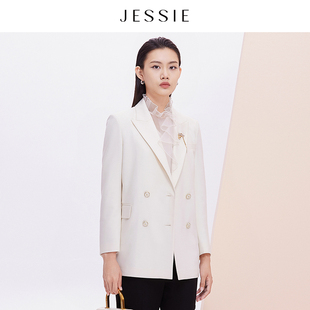 【商场同款】JESSIE气质通勤双排扣长袖西装外套秋款干练职场穿搭