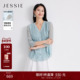 丝韵 JESSIE2025年夏季 新款 100%桑蚕丝女法式 优雅V领真丝衬衫