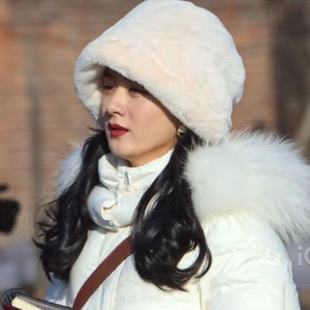 风吹半夏赵丽颖许半夏同款帽子冬季加厚保暖毛绒渔夫帽水桶帽女潮