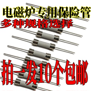 通用电磁炉配件陶瓷保险管250V 10A 16A 20A 带引线保险丝5*20m