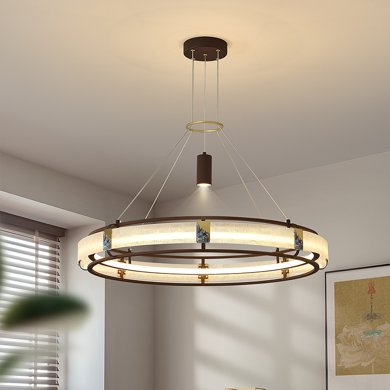 新中式餐厅吊灯简约大气圆形