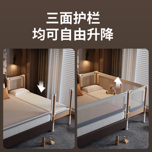 榉木婴儿拼接床加宽床平接大床无缝护栏可升降宝宝儿童床大人可睡
