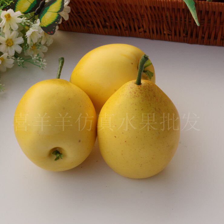 仿真雪梨模型水果蔬菜玩具摄影道具酒店橱柜卖场逼真装饰品摆件