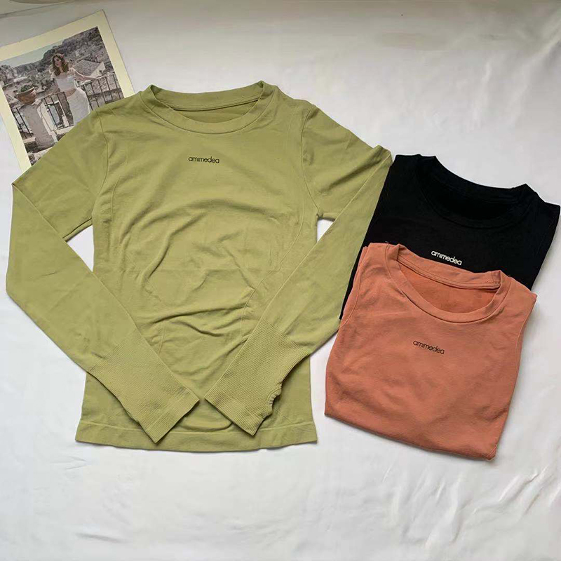 字母显瘦薄款运动长袖上衣女速