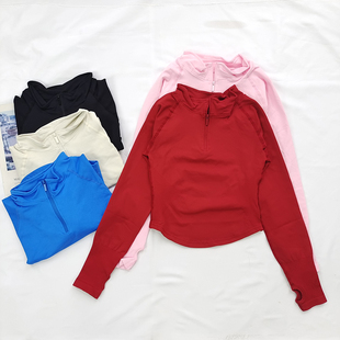 半拉链运动长袖 紧身显瘦瑜伽服女DFY系列健身训练瑜伽外套秋冬