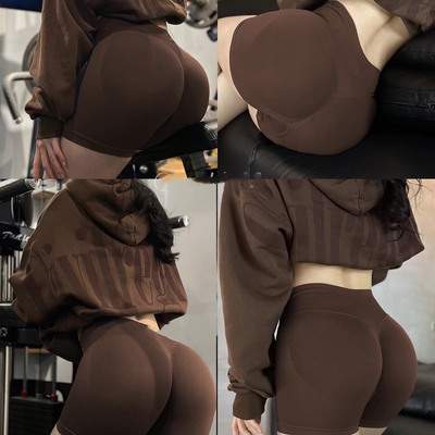 impact运动三分短裤女高腰DFY系列显臀紧身高弹透气瑜伽健身短裤