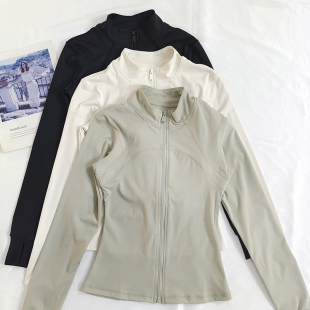 户外运动防晒外套专业速干女拉链开衫 紧身跑步健身房上衣女瑜伽服