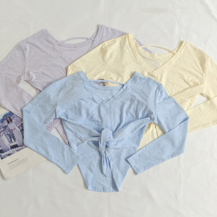 轻薄透气运动上衣宽松跑步健身服 瑜伽罩衫 巨柔软舒服 后开叉长袖