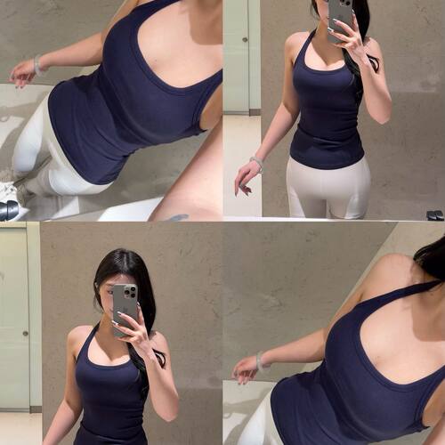 版型巨显瘦 带胸垫长款吊带美背女外穿螺纹针织弹力瑜伽背心百搭