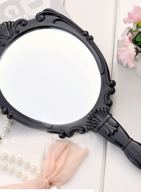 复古anna 安娜风格大号手柄镜手镜手持镜魔法公主镜美容化妆镜子