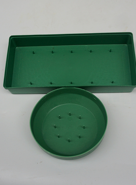 会议桌面开业三脚架花泥托盘塑料针盘花盆绿色插花模具花店用品