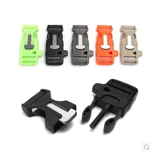 塑钢轻量蝴蝶子母扣 多功能口哨打火石插扣 织带伞绳手链编织配件