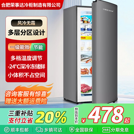 单开门立式冷柜小型家用冰箱商用大容量风冷无霜冰柜静音一级能效