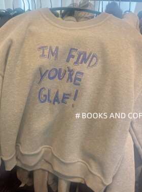 【FLOWER】2025秋冬新款灰色字母百搭印花圆领加绒加厚宽松卫衣