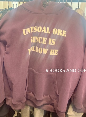 【FLOWER】2025秋冬新款紫色字母圆领加绒加厚宽松休闲卫衣