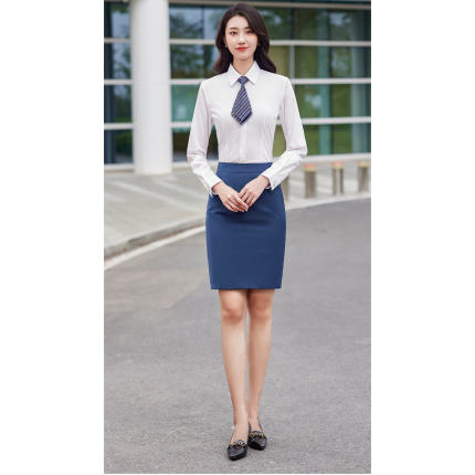 2023款比亚迪王朝网4S店雾霾蓝女西服裙衬衣套装竹炭纤维衬衫西裤