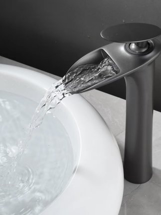 q蘑菇水龙头53卫生间洗脸盆瀑布浴室面盆冷热铜洗手台上盆