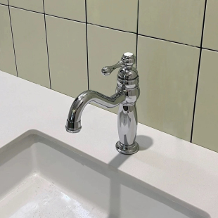 包邮中间胖欧美法式铜4水龙头跨境冷热卫生间洗脸台盆卫浴洁具