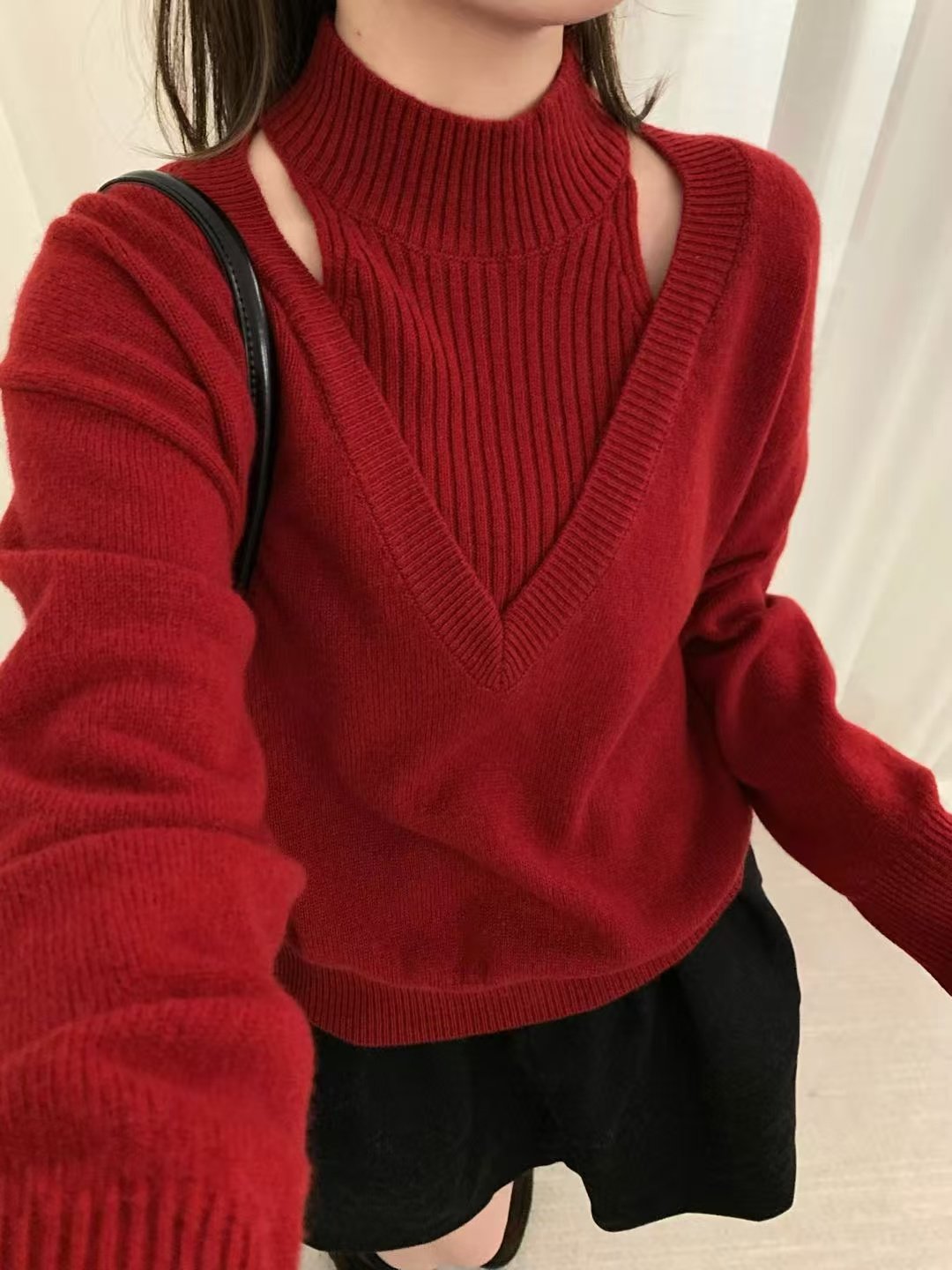 羊毛打底衫2025秋冬新款韩版宽松显瘦高领针织衫女百搭毛衣上衣