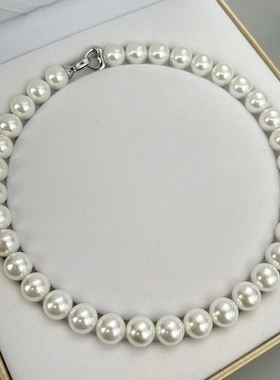 消失的她倪妮同款925银澳白珍珠项链女强光轻奢珍珠锁骨链礼物女