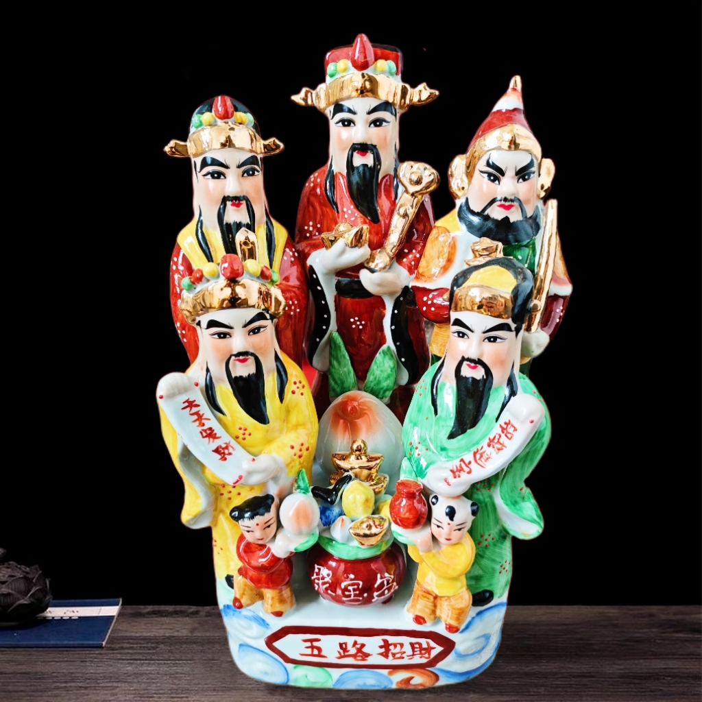 陶瓷五路财神佛像赵公明财神